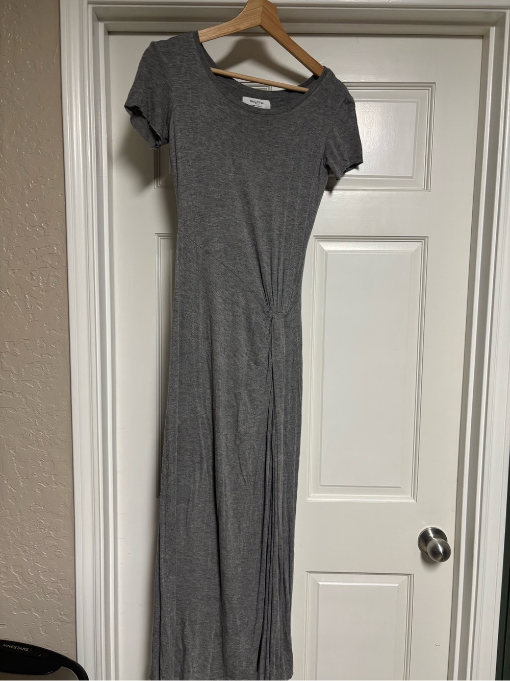 Bailey 44 gray Short-Sleeve Maxi Dress with Side Twist